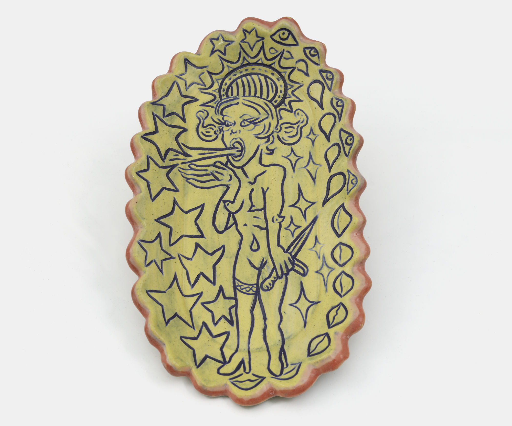 Shanna Zentner Ceramic Plate documented front view using Hasselblad medium format camera in Chicago by Tri Ngo