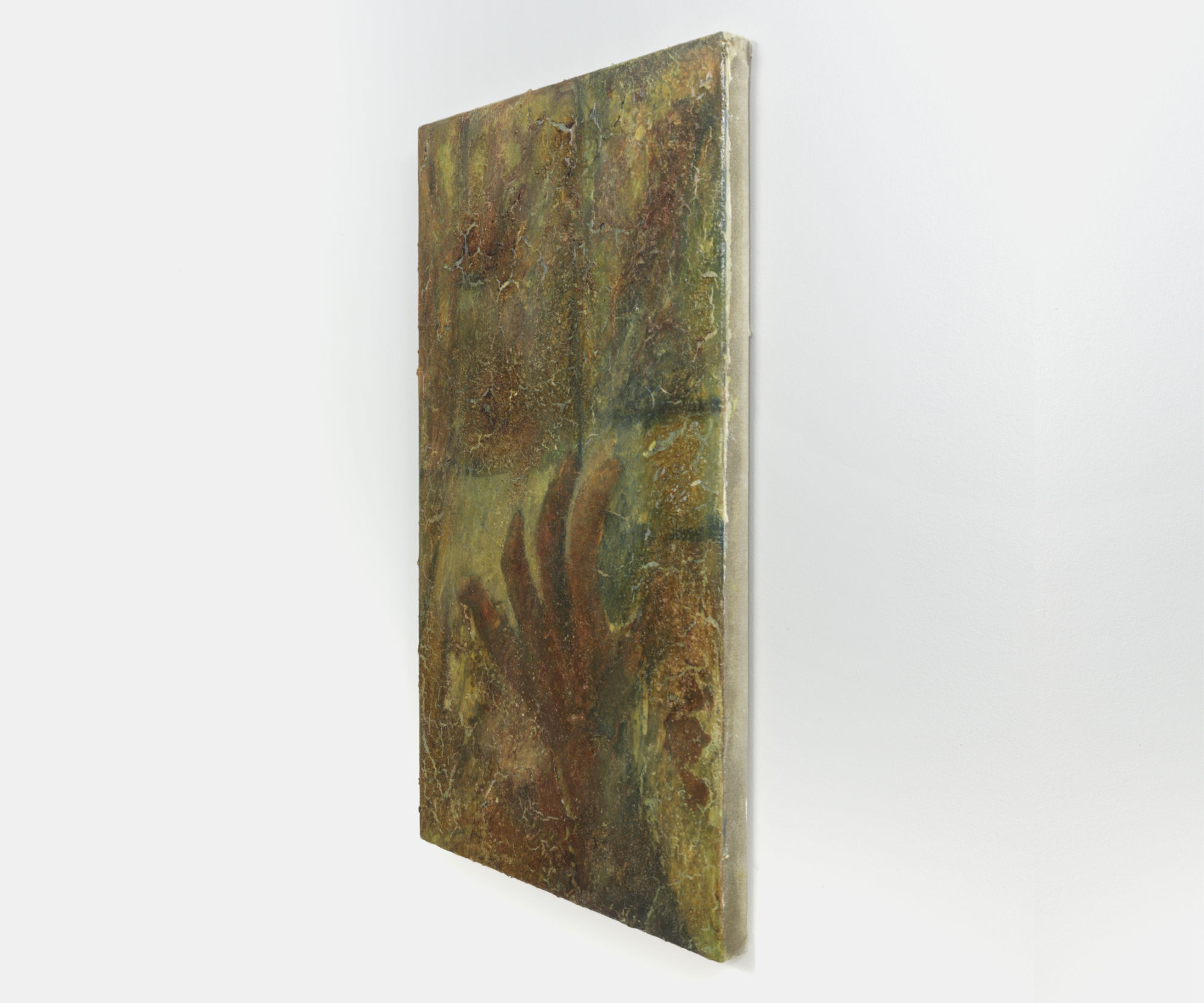 Tri Ngo Painting sideview mixed media on linen documented using Hasselblad medium format camera in Chicago by Tri Ngo