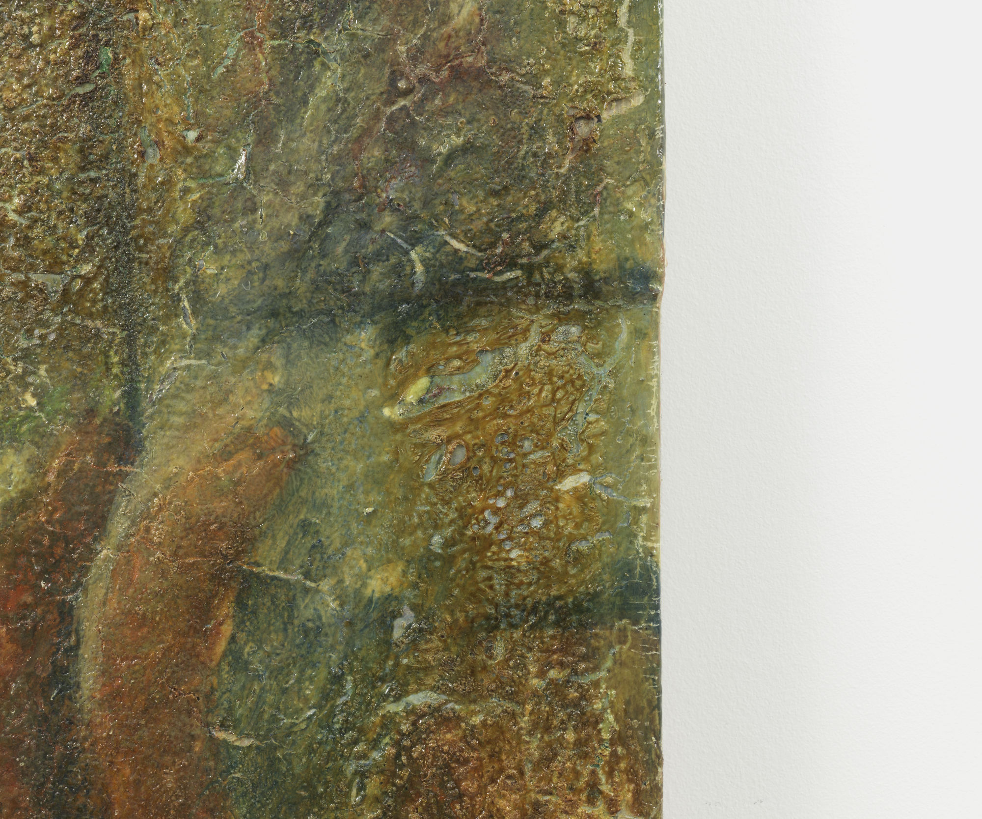 Tri Ngo Painting closed up detail shot mixed media on linen documented using Hasselblad medium format camera in Chicago by Tri Ngo